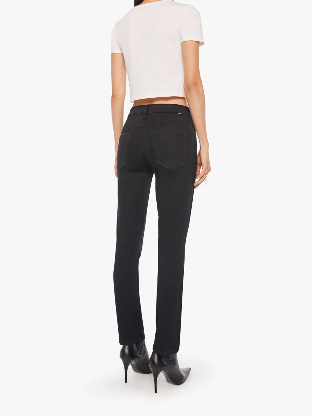 For Brittani - MOTHER The Mid Rise Dazzler Ankle Black Straight Leg Jeans | - Picture 3 of 11